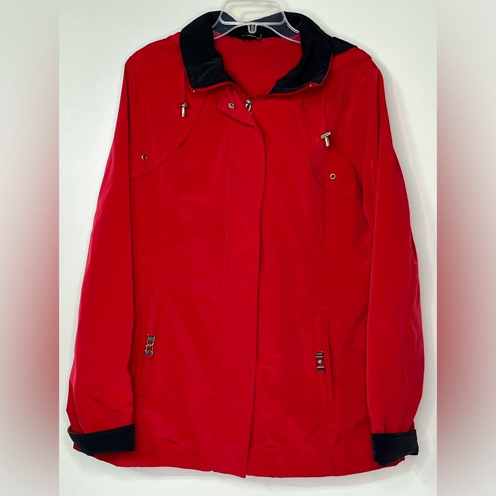 George Red Removable Hooded Jacket Pockets Woman Large 12/14